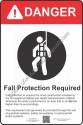 12x18 DANGER FALL PROTECTION REQUIRED Sign