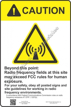 12x18 RF CAUTION Sign