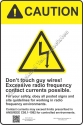 12x18 RF CAUTION CONTACT CURRENTS Sign