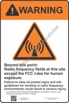 12x18 RF WARNING Sign