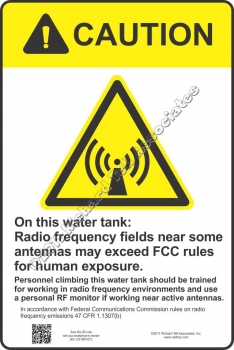 12x18 RF WATER TANK CAUTION Sign