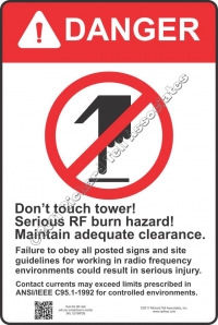 12x18 RF DANGER BURN Sign