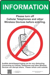 12x18 INFORMATION CELLULAR PHONE Sign