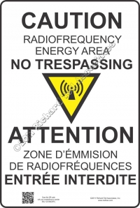 12x18 NEW CANADIAN RF CAUTION Sign