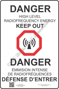 12x18 NEW CANADIAN RF DANGER Sign
