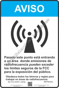 8x12 AT&T RF NOTICE SPANISH Sign