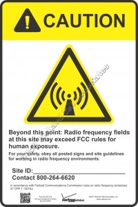 8x12 VERIZON RF CAUTION Sign
