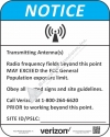 7.5x6 NEW VERIZON RF NOTICE Sign