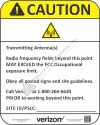 7.5x6 NEW VERIZON RF CAUTION Sign
