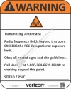 7.5x6 NEW VERIZON RF WARNING Sign