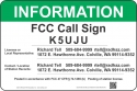 8x12 FCC CALL Sign
