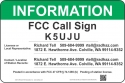 8x12 FCC CALL Sign