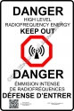 8x12 NEW CANADIAN RF DANGER Sign