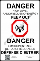 8x12 NEW CANADIAN RF DANGER Sign