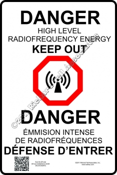 8x12 NEW CANADIAN RF DANGER Sign