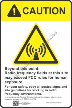 8x12 RF CAUTION Sign