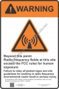8x12 RF WARNING Sign